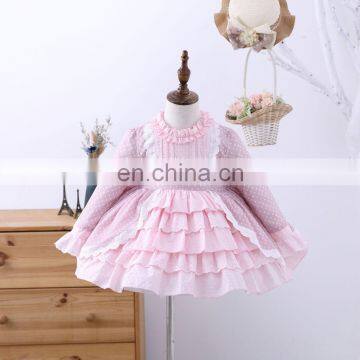 2020 Autumn Spanish Lolita Princess Dress Baby Girl Lace Stitching Birthday Party Christmas Easter