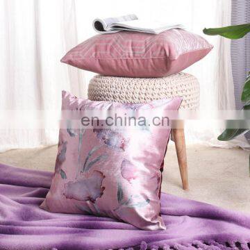 Premium Velvet Watercolour Floral Digital Print Cushion Cover for Home Deco photo-7