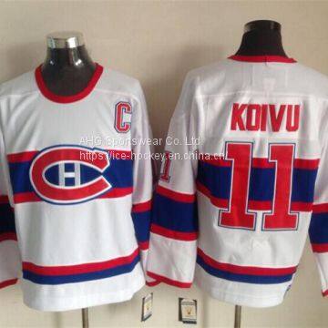 Montreal Canadiens #11 Koivu Throwback White Jersey