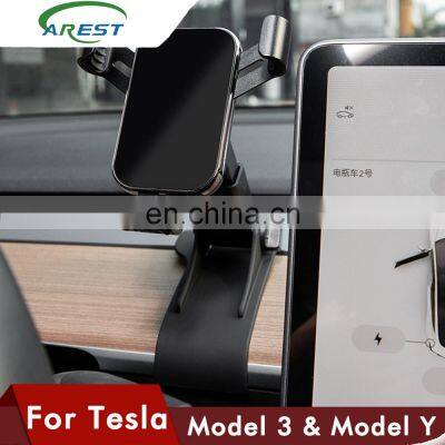 Carest Model3 Smartphone Pillar Cell Phone Holder Support For Tesla Model 3 Phone Holder Accessoires Model Three Y ModelY Car