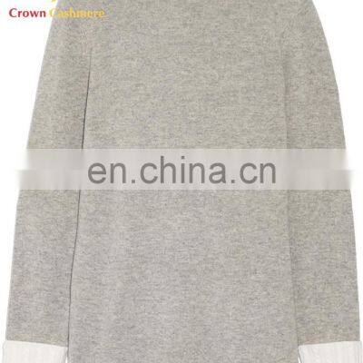 Женский вязаный свитер с воротником-тулителем в двухкомпонентном дизайне изCashmere photo-4