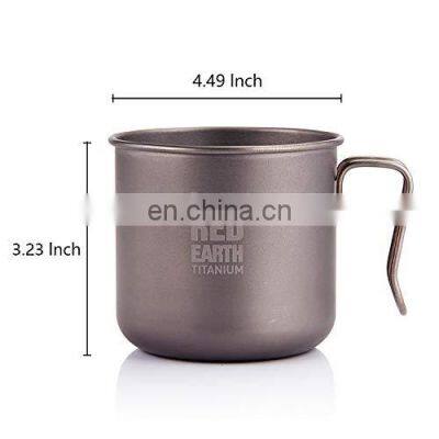 GiNT 440ML Home Office Cafe Portable Light Weighted 100% Titanium Cup Coffee Mugs With Handle photo-2