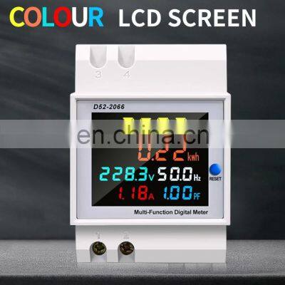 D52-2066 6IN1 AC Monitor 110V 220V 380V 100A Voltage Current Power Factor KWH Electric Energy Digital Frequency Meter VOLT AMP photo-3