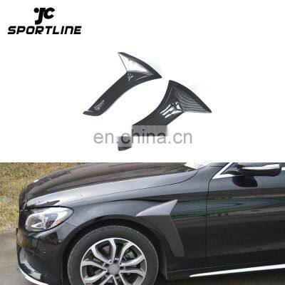 2PCS/SET W205 Carbon Fiber Fender Aero Fin Trim for Mercedes W205 2015