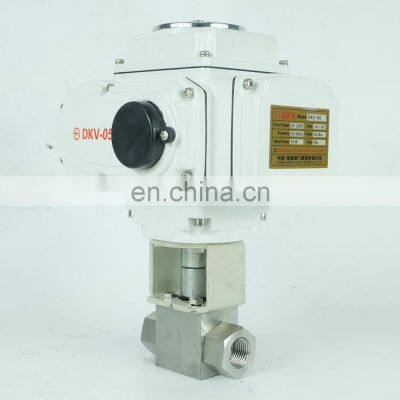 DKV hydraulic stainless steel 304 316 high pressure NPT BSPT electric electronic controlled actuator 2 way needle valve