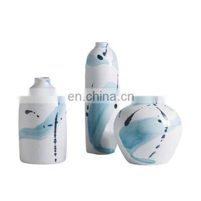 Jingdezhen new Chinese style modern ceramic three-piece living room vase flower arrangement decoration