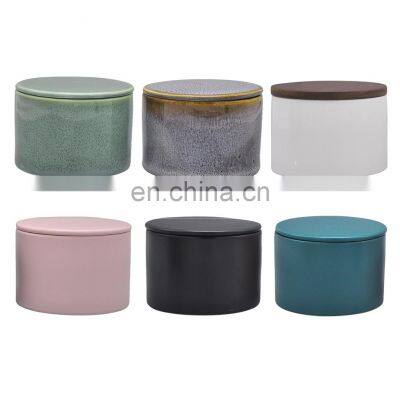 Custom Clay Luxury White, Matte Candle Jar Empty Ceramic Candle Vessel With Lid/ photo-5