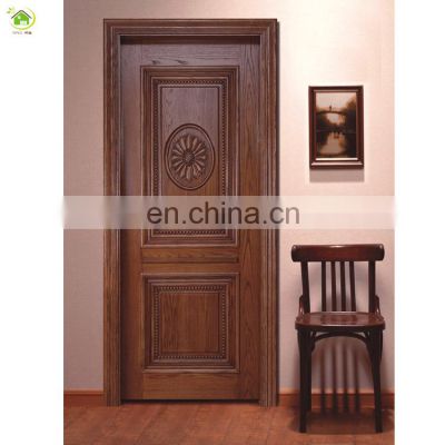 Antique solid wooden single doors men door flower designs