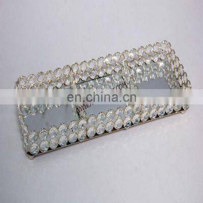 rectangle crystal tray for wedding decor