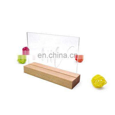Acrylic Table Sign With Wooden Stands, 5 x 7 Inch Acrylic Sheets Top Menu Display Signs Wedding Birthday Party Table Sign photo-2