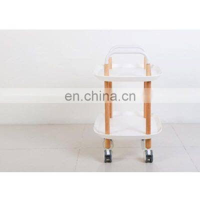 Kitchen Trolley With Wheels Kitchen Storage Rack Trolley Nordic 2 Tier photo-4