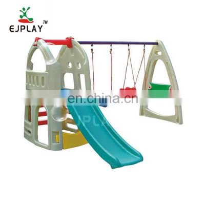 Low Price Children 3-15 year Plastic Playground Slides and swing set playhouse Equipment