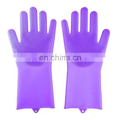 100% Food Grade Household Silicone Rubber Reusable FingerTips Brush Magic Scrubber Dish Washing Cleaning Dishwashing gloves