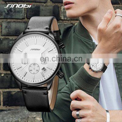 SINOBI Classic Gentleman Wristwatch Chronograph Man Watch with Calendar Window Custom Logo Minimalist Watches  Montre Homme