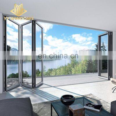 NFRC American Standard Double Glass Aluminum Foldable bi Folding Door