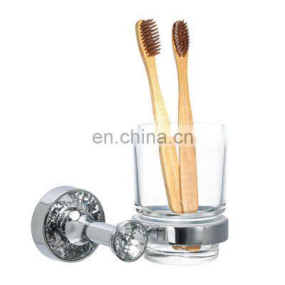 Household Metal Wall Mounted Glass Tumbler Holder Toothbrush Cup Holder
