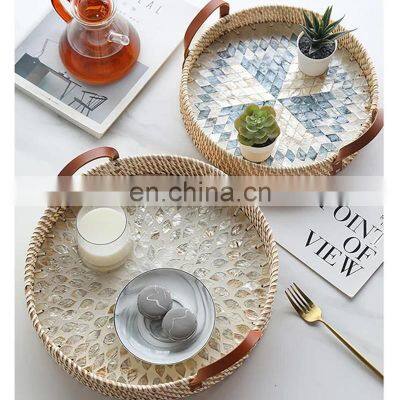 High Quality Rattan Tray Set For Coffee Table Decor Bread Breakfast Basket