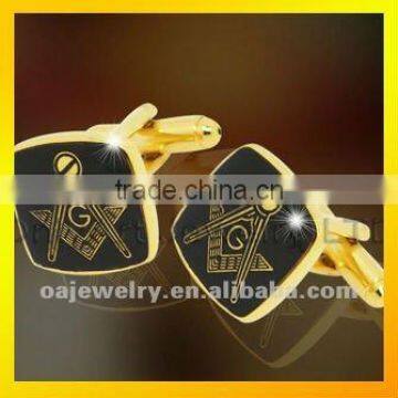 high quality best price gold plated custom Masonic cufflinks