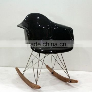 replica designer fiberlgass material stainless steel frame ARA armchair/rocking chair with wooden base