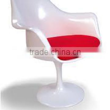 replica classic fiberglass tulip armchair with fabric cushion by Eero Saarinen