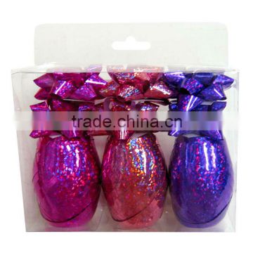 New Design! Holographic Purple Ribbon Egg and Ribbon Star Bow For Christmas/easter Decoration