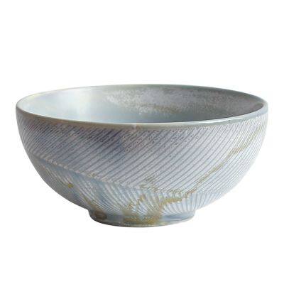 Ceramic Soup Bowl, Duck Egg Blue, 8 Inch Diameter, 3.2 Inch Height, Textured Design