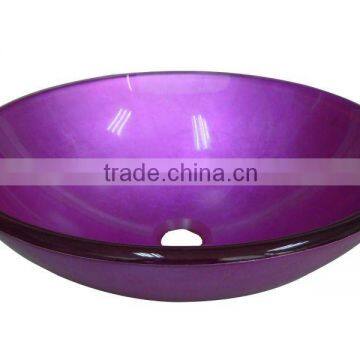 Violet Color Glass Vessel Sink