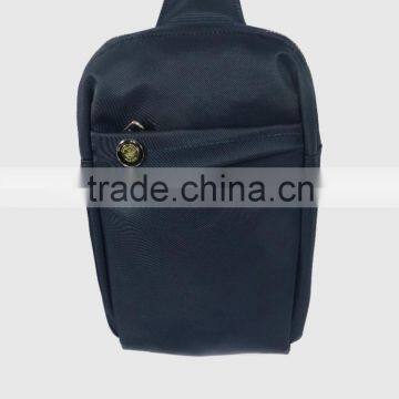 simple plain black chest pack bag