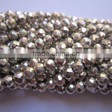 pyrite faceted beads