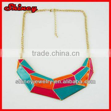 alloy colorful enamel gold chunky chain necklace,girls chunky necklaces