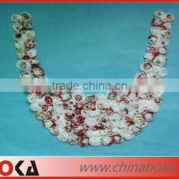 chiffon rose flower collar applique