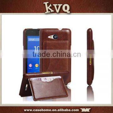 Standing Style PU Leather Back Cover Case for Sony Xperia E4G