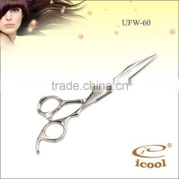 UFW-60 Shaped Blade Silver Hair Shear Made of 440c