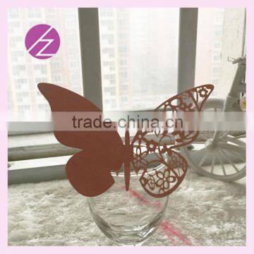 Laser Cut Wedding Party Decoration Butterfly Card for Glass JK-69 photo-2