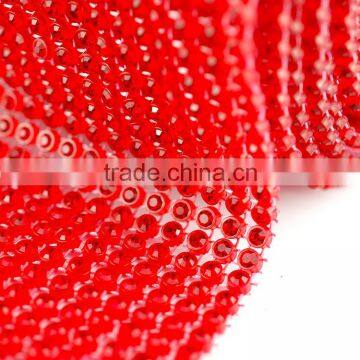 Colous rhinestone mesh trimming 18 rows stretch crystal net