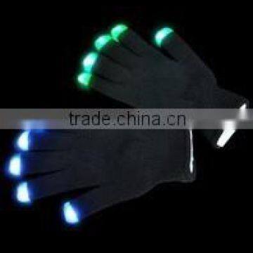 New Black LED Flashing Glow Light Finger Gloves Rave Party 6 mode