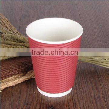 Spot invent16 oz one-off double-layer thickening corrugated cup green coffee milk tea cup insulation prevent hot paper cup