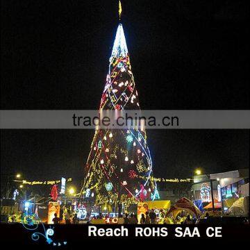 Big outdoor decorate christmas tree outdoor led christmas tree with ornaments decoration