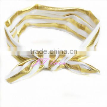 19.5cm knoted meatllic headwrap - ear headwrap-polyester ear headwrap- shinny ear headwrap