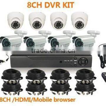 1/3"sony CCD 700TVL Effio DSP and 30m Cables Dome IR Camera/Waterproof IR Camera 8CH H.264 DVR KIT(DVR-KIT108EF/30)