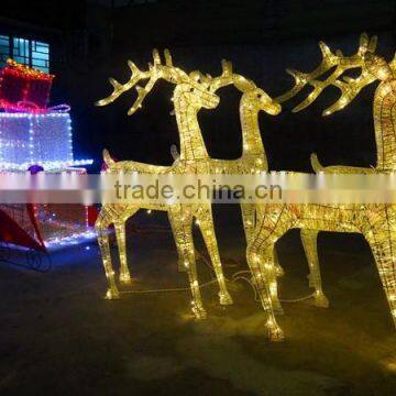 Christmas decoration light deer and sleigh