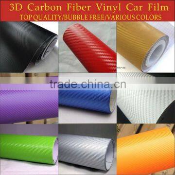 High Quality 3D Texture Carbon Fibre Vinyl Twill Car Wrap Sticker Bubble Free