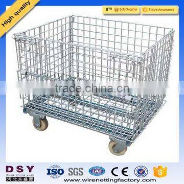 electro zinc foldable metal wire mesh storage cage factory price