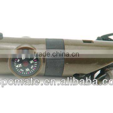 newest green color promotional plastic whistle with compass
