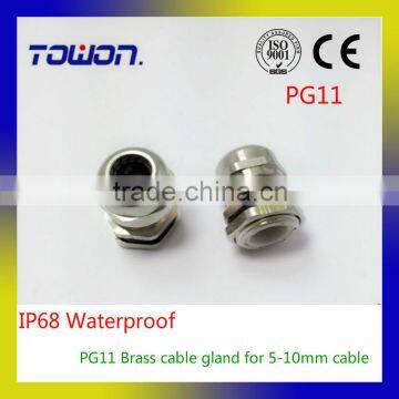 PG11 Waterproof Metal Cable Gland / Cable Connector