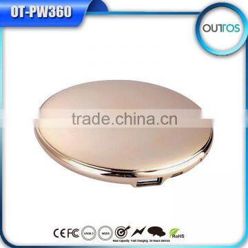 New Round Shape Cosmetic Mirror Power Bank 4000mAh Supplier's Choice photo-4