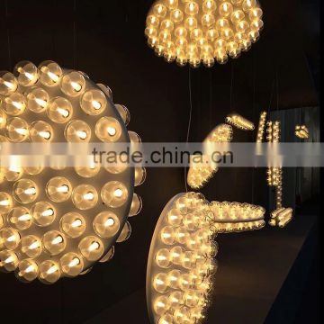 Hanging Glass Balls Chandelier 96 LEDs Pendant Lamp