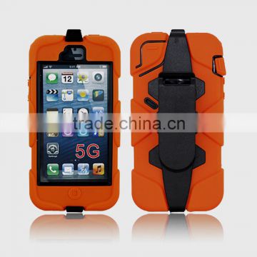 2015 New design rugged heavy duty dual Layer Shockproof PC+Silicone Armour Case Cover For iPhone 5G