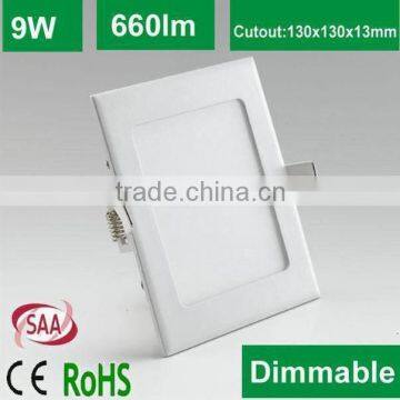 ce rohs 9w high quality recessed smd led panel light with 5 years warranty and free led driver