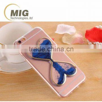 For iphone case Soft TPU electroplate Material 3D Heart-shaped Quicksand Design for iphone 6s 4.7'' 6plus 5.5''
